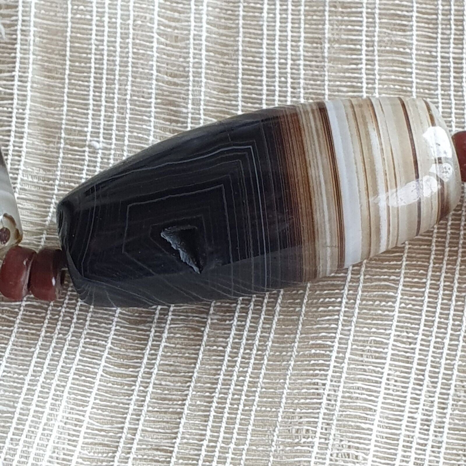 Unique Pattern African Middle eastern eye Agate Sulimani beads necklace mala