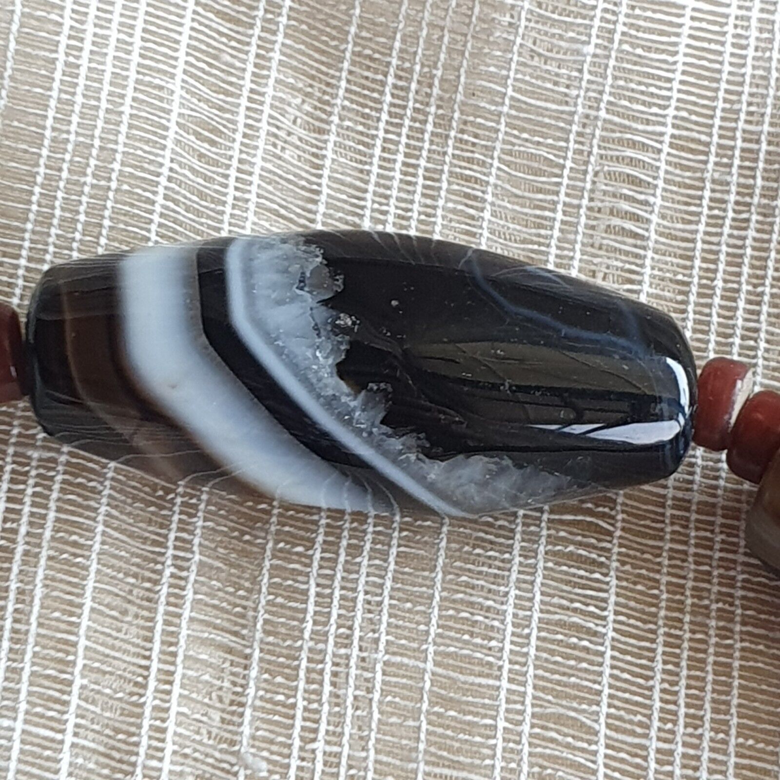 Unique Pattern African Middle eastern eye Agate Sulimani beads necklace mala