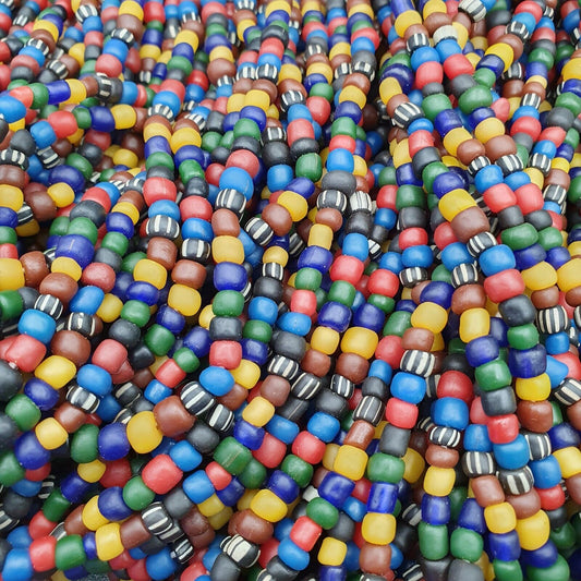 20 strands lot Vintage old mix color Glass Beads Long Necklace 5.5-6.5 mm
