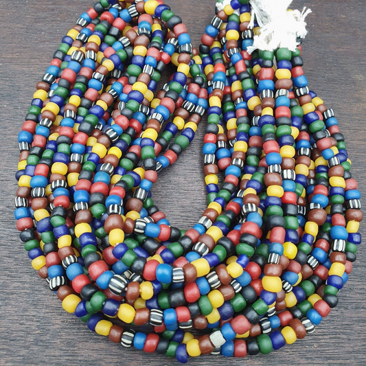 100 strands lot wholesale Vintage old mix color Glass Beads Necklace 5.5-6.5 mm