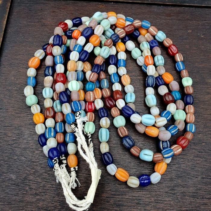 Beautiful Old African Mix Color Glass Vintage Beads Strand