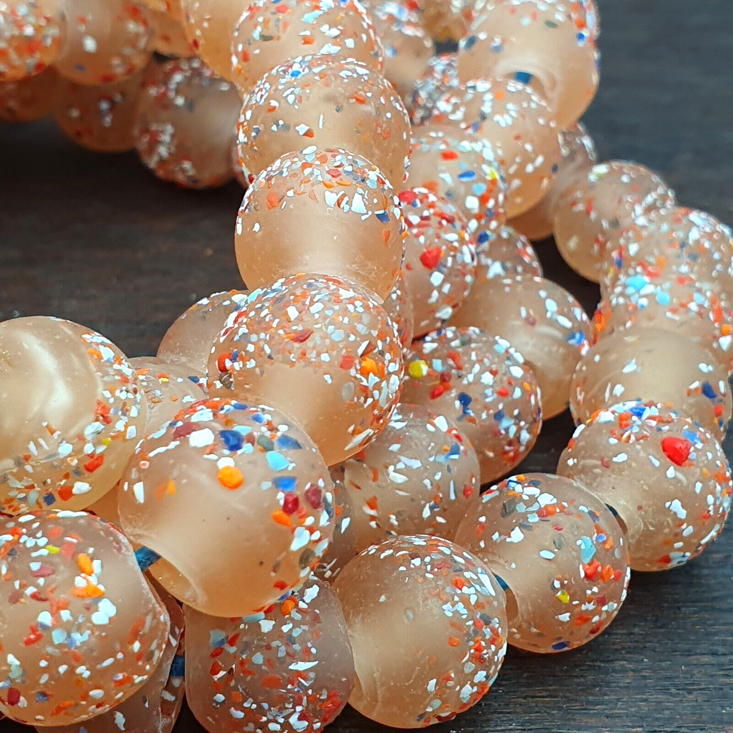 Beautiful Vintage glass beads Handmade fancy 14mm Beads Strand big Size
