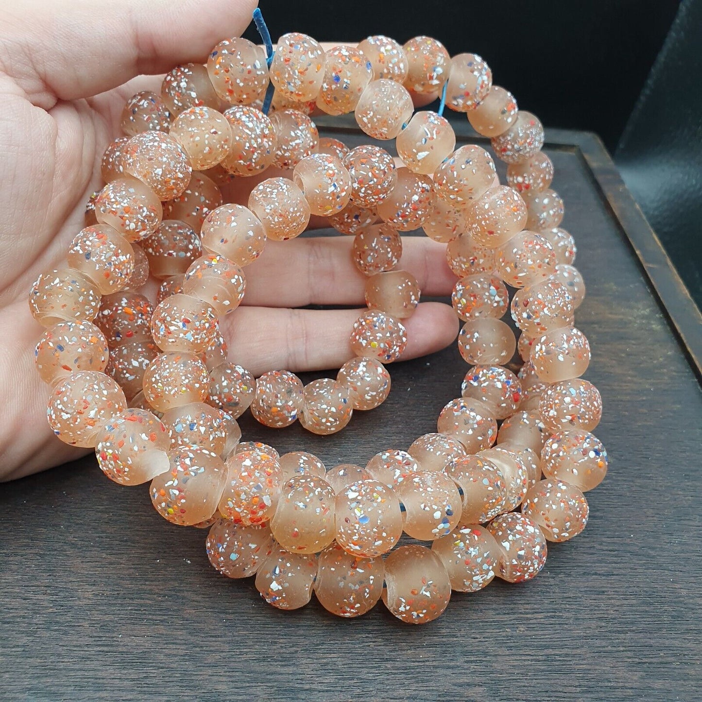 Beautiful Vintage glass beads Handmade fancy 14mm Beads Strand big Size