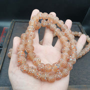 East Oasis Vintage Handmade Fancy Glass Bead Strand with Big 14mm Floral Beads