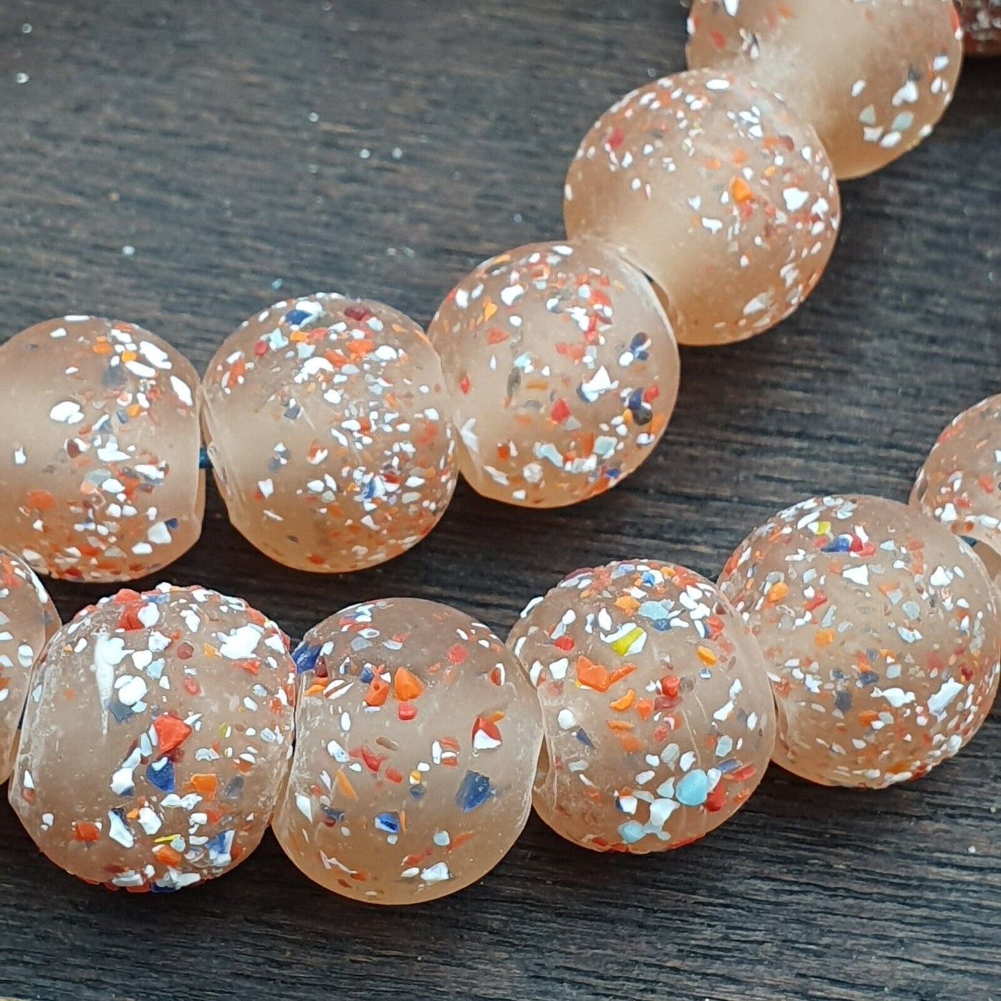 Beautiful Vintage glass beads Handmade fancy 14mm Beads Strand big Size