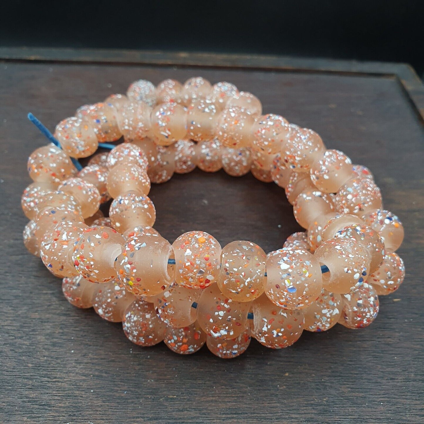 Beautiful Vintage glass beads Handmade fancy 14mm Beads Strand big Size