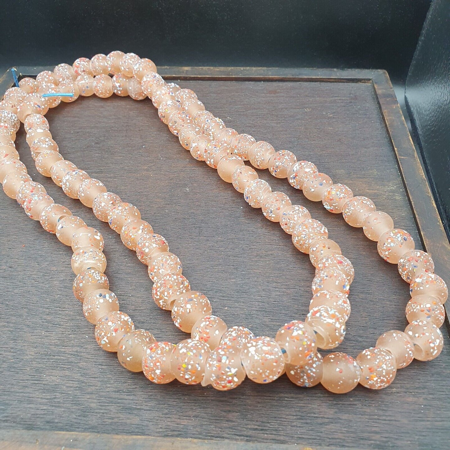 Beautiful Vintage glass beads Handmade fancy 14mm Beads Strand big Size