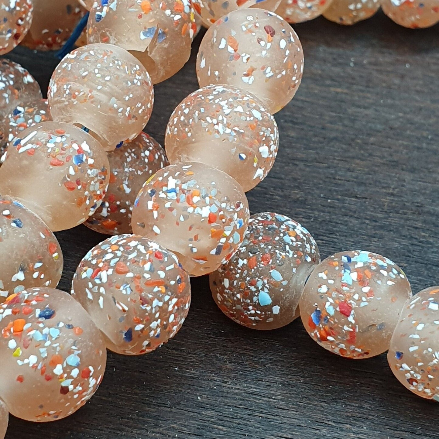 Beautiful Vintage glass beads Handmade fancy 14mm Beads Strand big Size