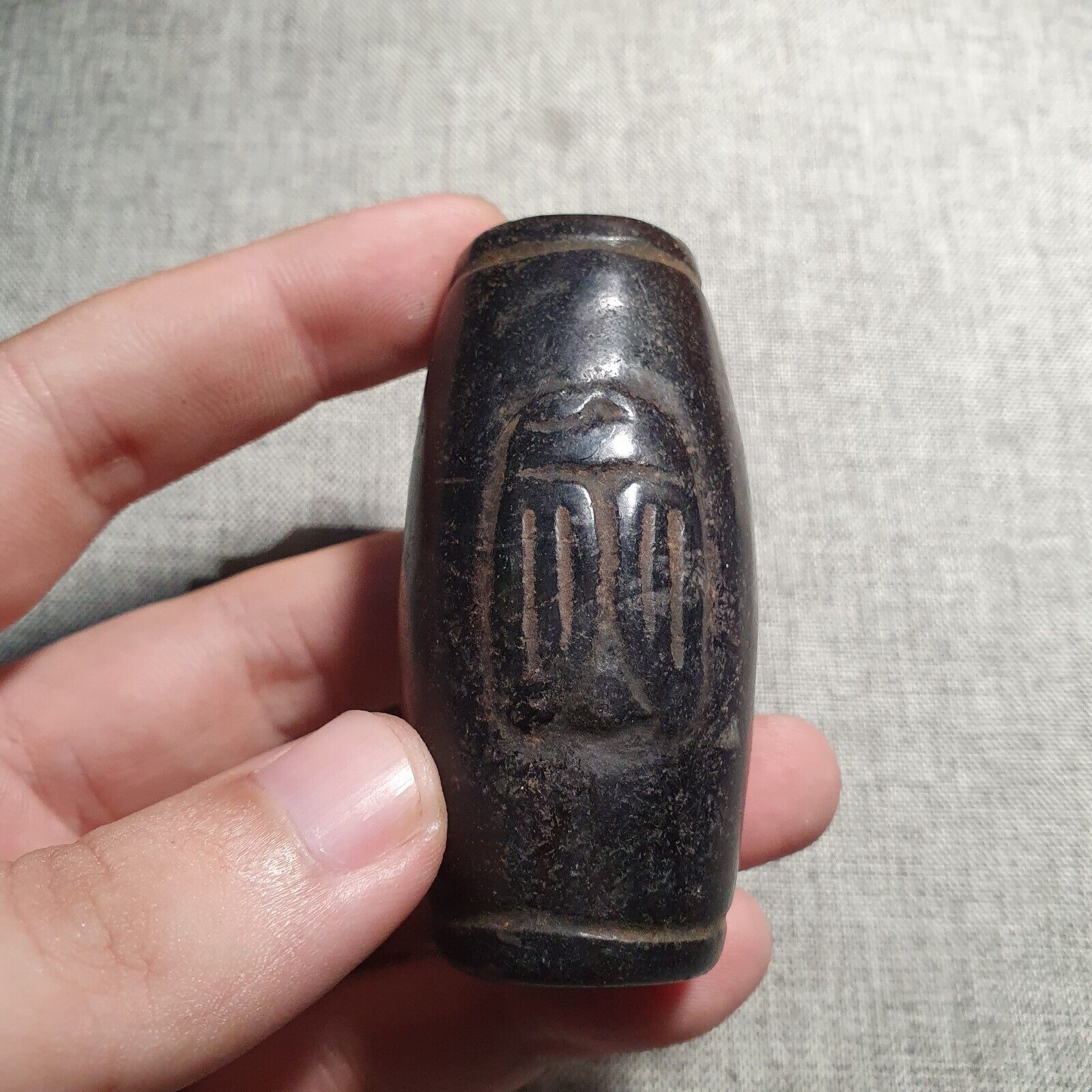 Antique Stone Jade mysterious Animal carving stone Amulet Bead Magnetic Stone #5