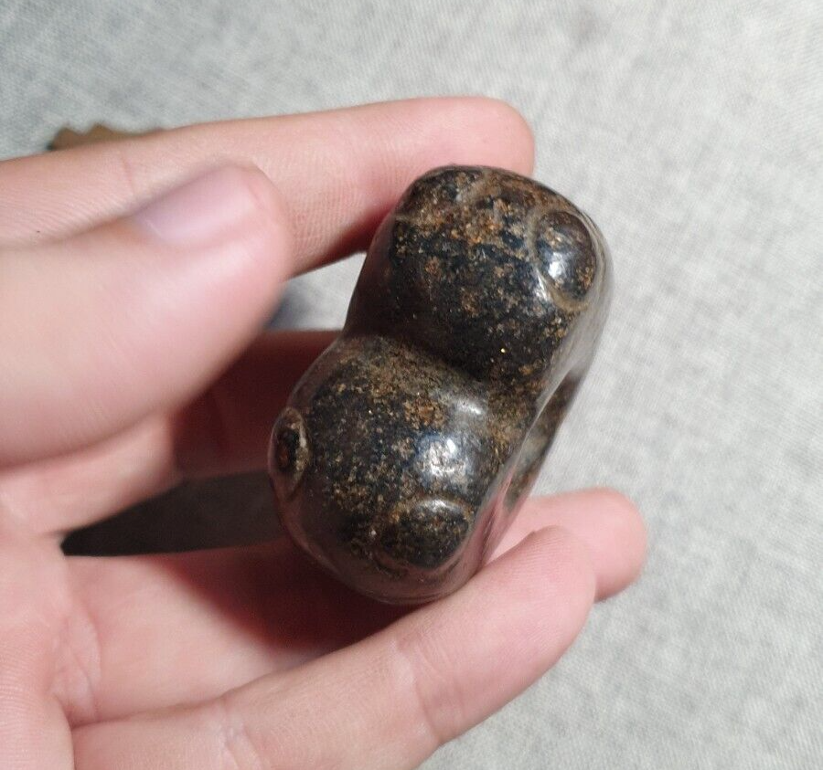 Antique Stone Jade mysterious Animal carving stone Amulet Bead Magnetic Stone #8