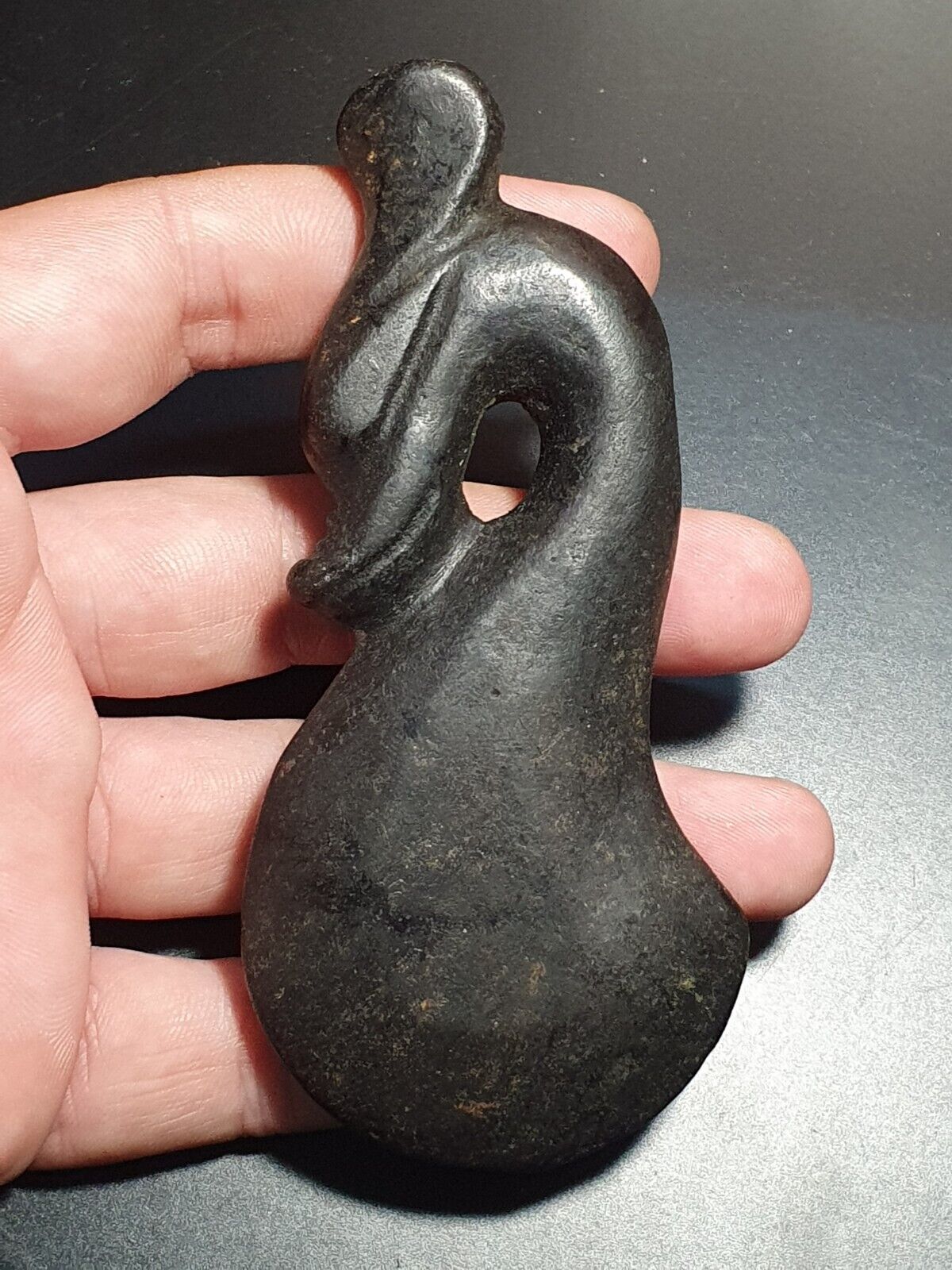 Antique Stone Jade mystic animal carving stone Amulet  Bead Magnetic Stone 04
