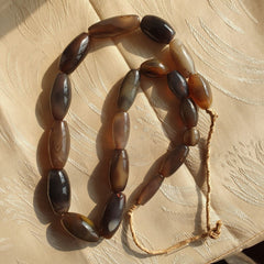 Antique Old African Agate Beads Grey Agate stone bead Necklace