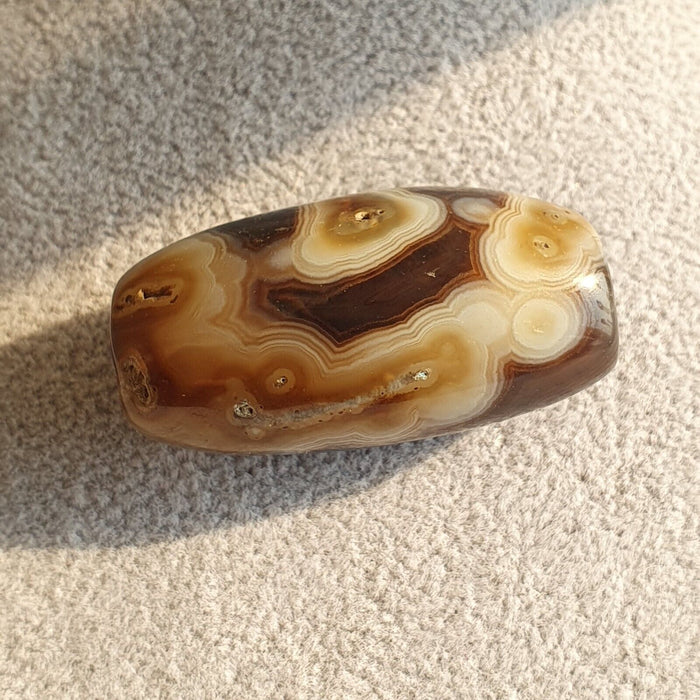 Very Rare Old Wishing Agate Multi Eyes Agate Sulaimany Agate Stone Bead Amulet