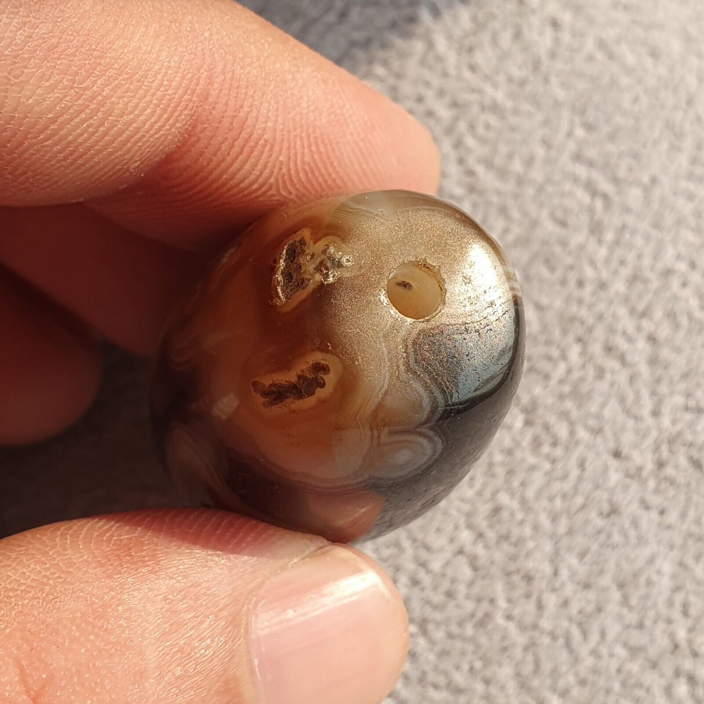 非常罕見的老許願瑪瑙多眼瑪瑙蘇萊曼尼瑪瑙石珠護身符