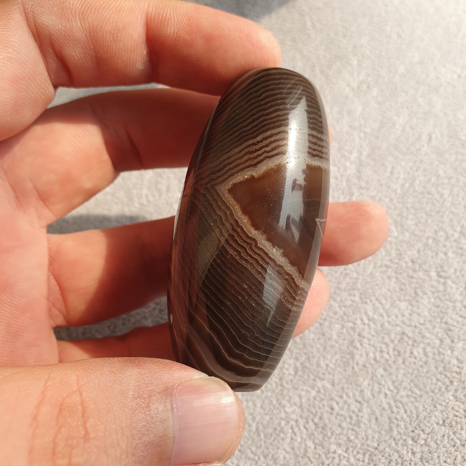 Old Mughal Era Banded Agate sulaimany Agate stone bead amulet