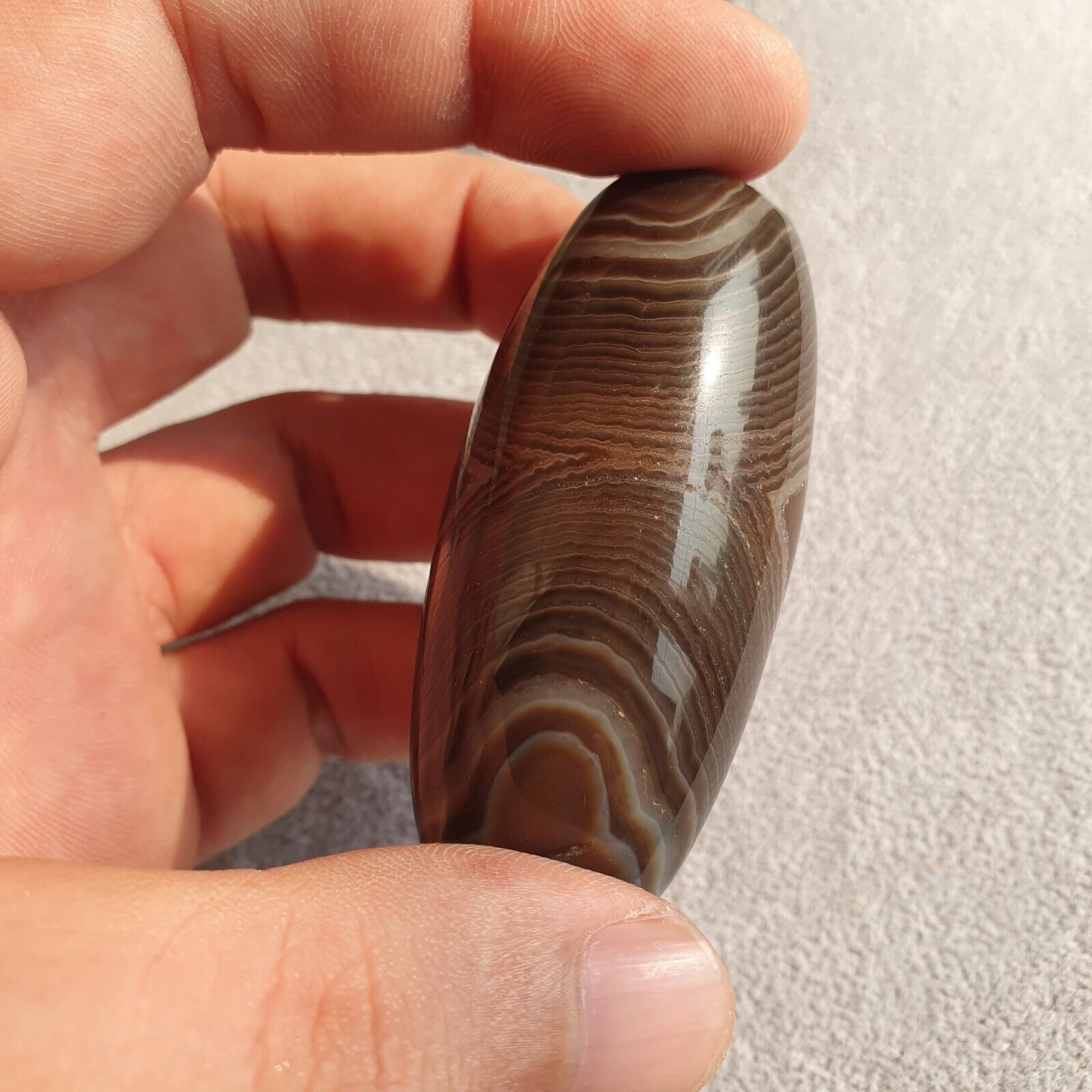 Old Mughal Era Banded Agate sulaimany Agate stone bead amulet