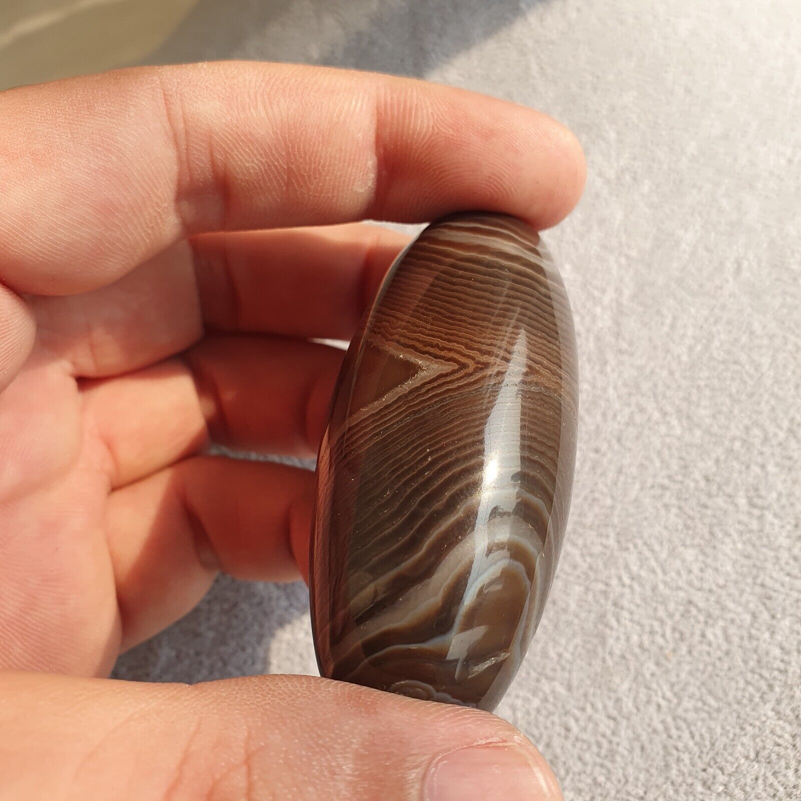 Old Mughal Era Banded Agate sulaimany Agate stone bead amulet