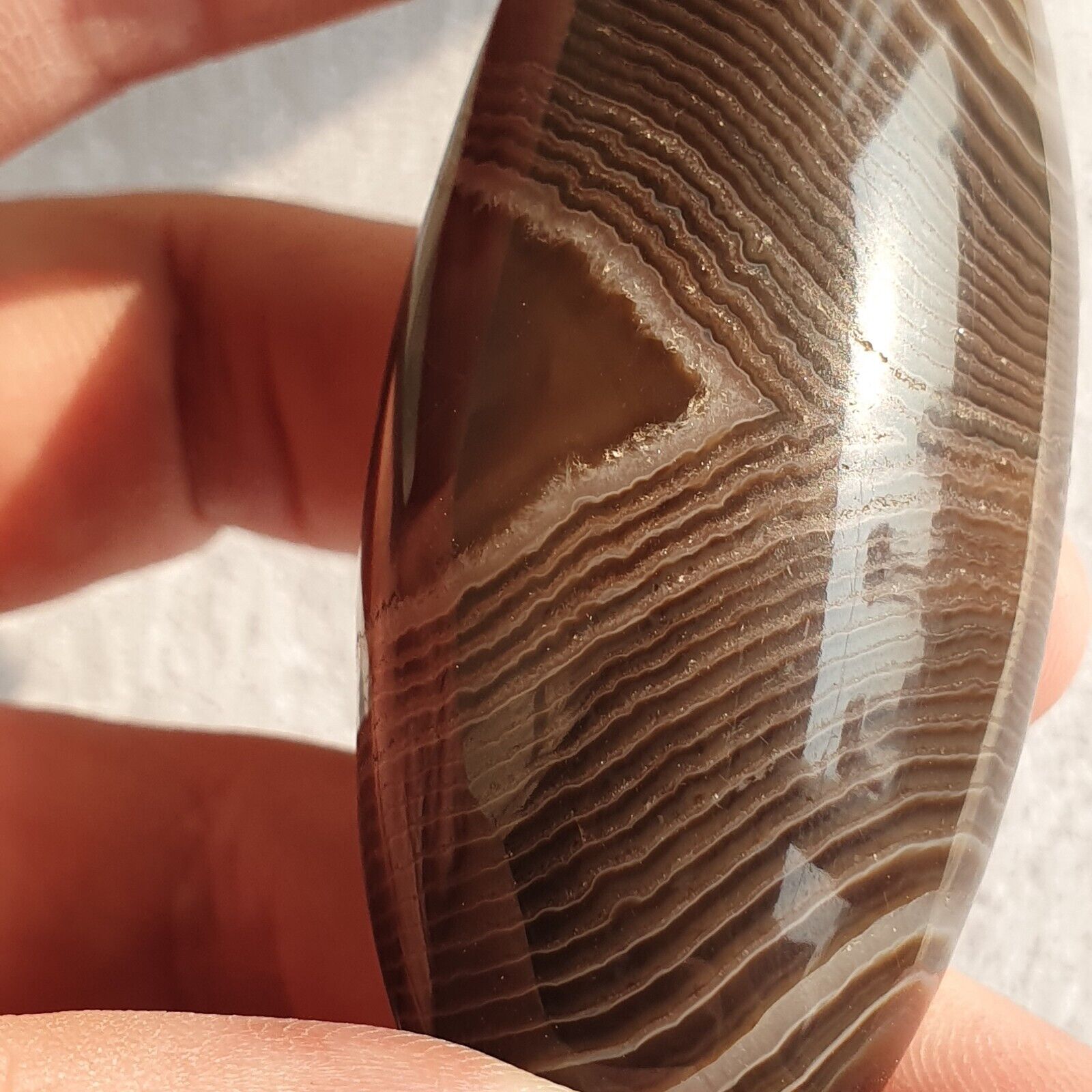 Old Mughal Era Banded Agate sulaimany Agate stone bead amulet