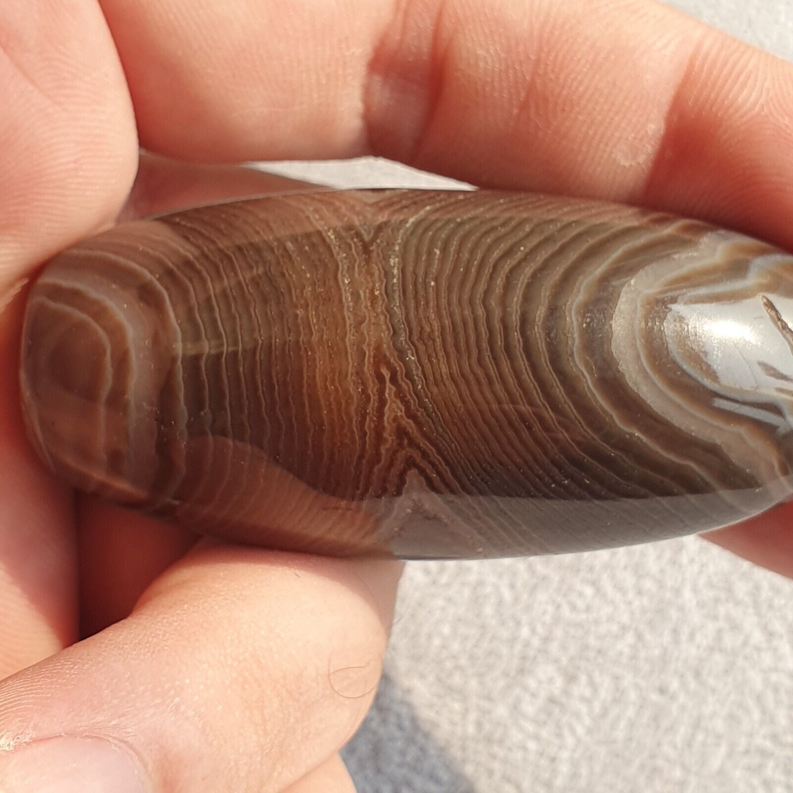 Old Mughal Era Banded Agate sulaimany Agate stone bead amulet