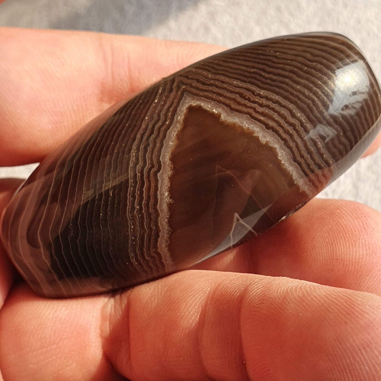Old Mughal Era Banded Agate sulaimany Agate stone bead amulet