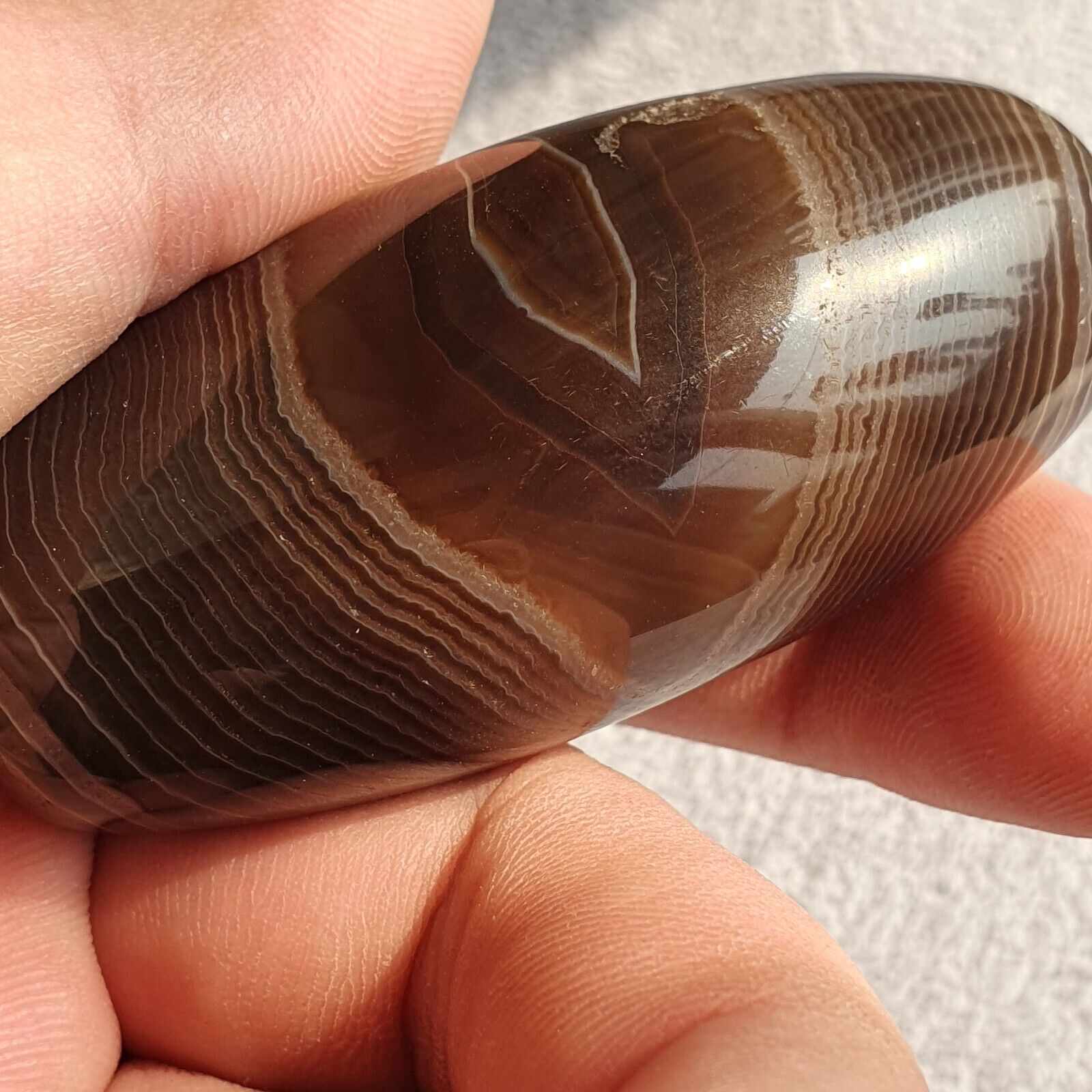 Old Mughal Era Banded Agate sulaimany Agate stone bead amulet