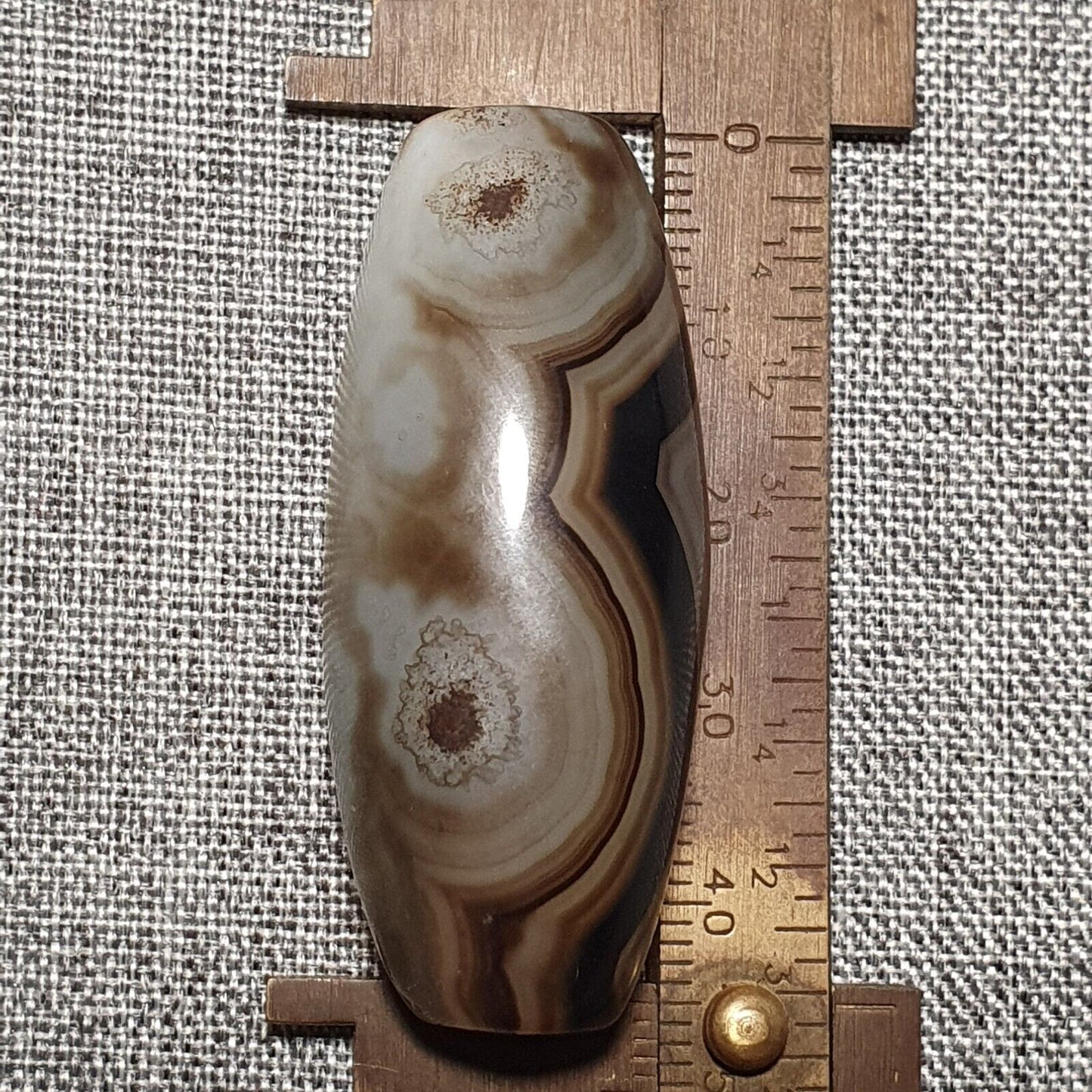 SL108 Kraftvolle nahöstliche spiritistische Achatperle mit natürlichen Augen, jemenitische Perle