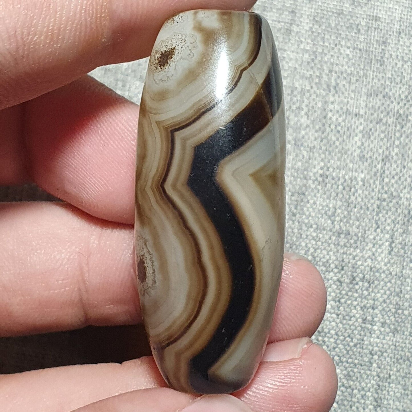 SL108 Kraftvolle nahöstliche spiritistische Achatperle mit natürlichen Augen, jemenitische Perle