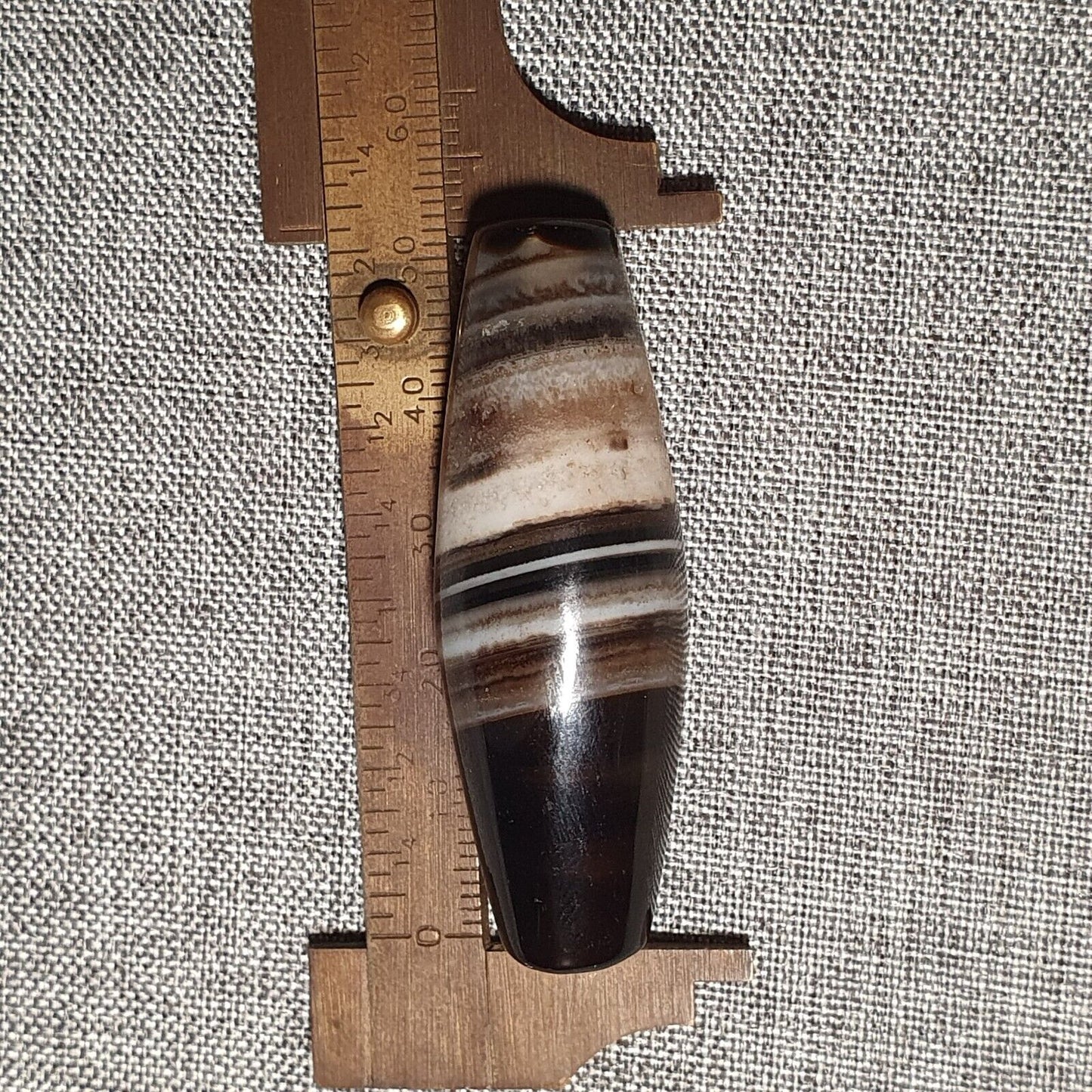 B178 Kraftvolle, spiritistische Achatperle aus dem Nahen Osten, jemenitische Perle mit seltenem Muster