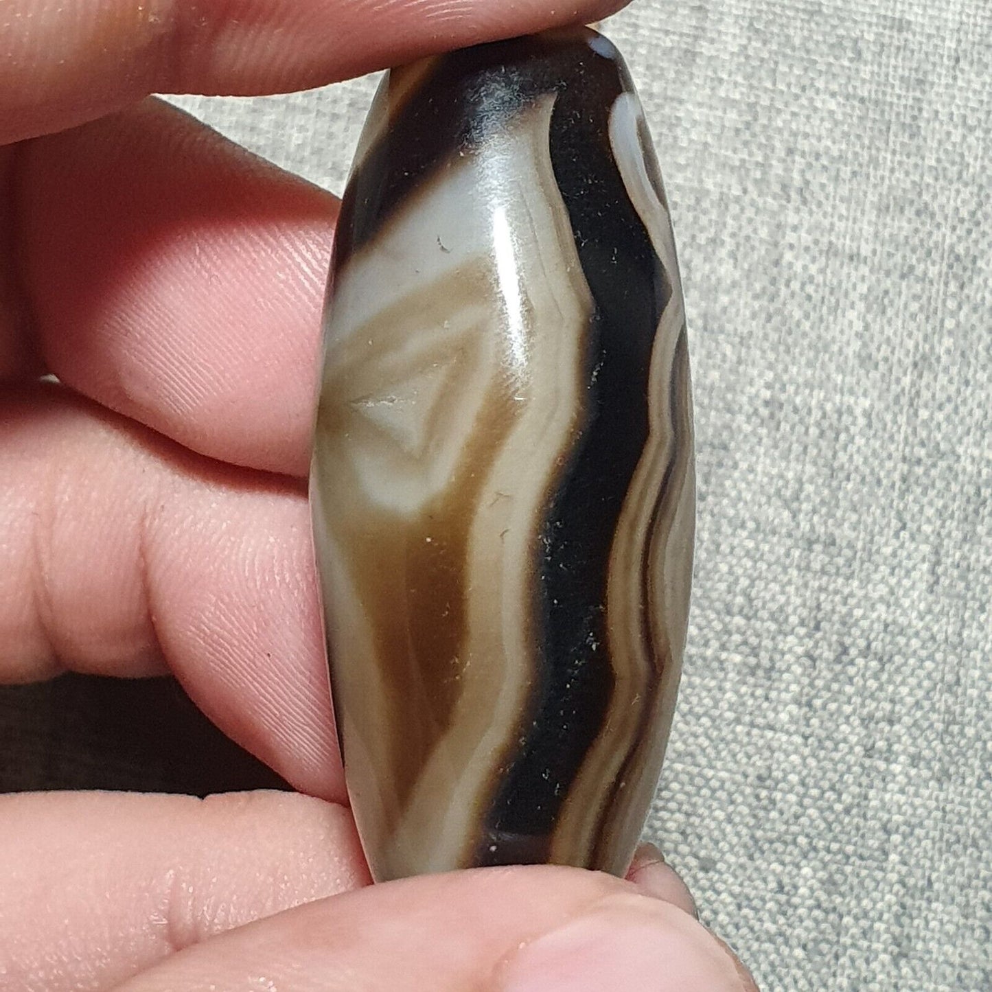 SL108 Kraftvolle nahöstliche spiritistische Achatperle mit natürlichen Augen, jemenitische Perle