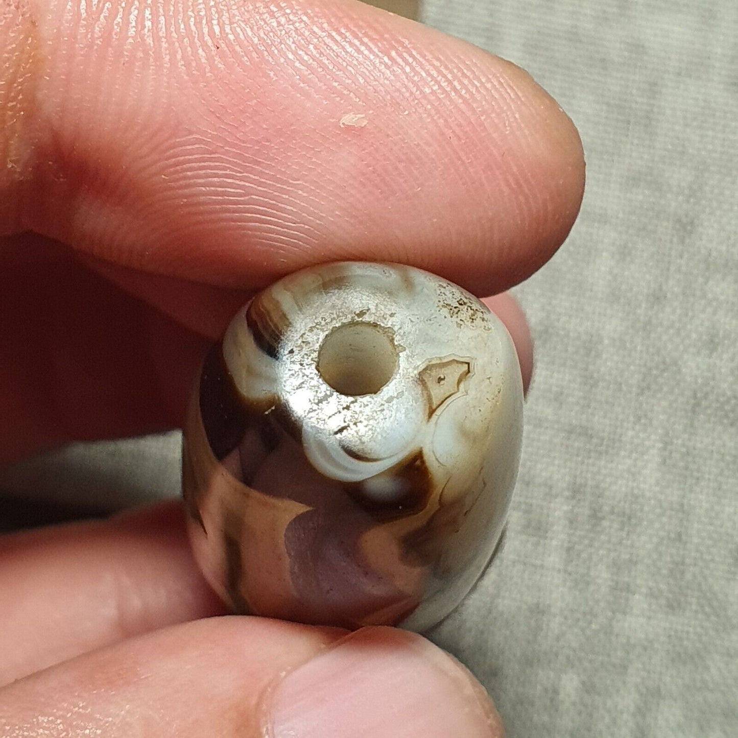 SL108 Kraftvolle nahöstliche spiritistische Achatperle mit natürlichen Augen, jemenitische Perle