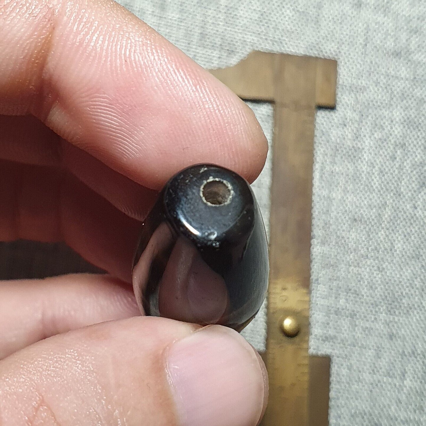 B178 Kraftvolle, spiritistische Achatperle aus dem Nahen Osten, jemenitische Perle mit seltenem Muster