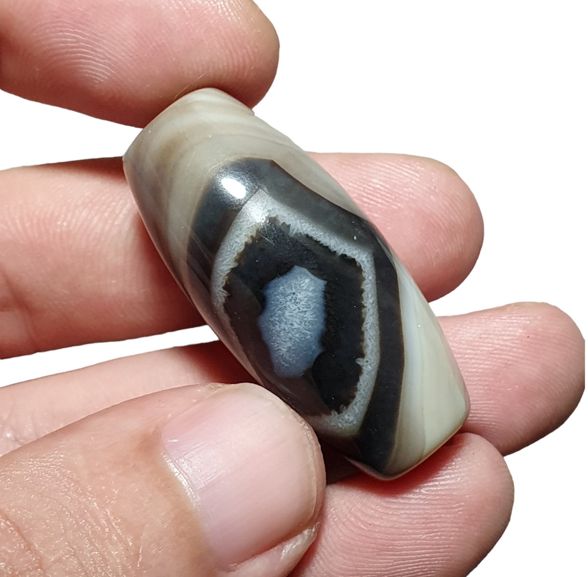 B487 Powerful Middle Eastern spiritualist Agate Bead Natural Eye Yemeni Bead