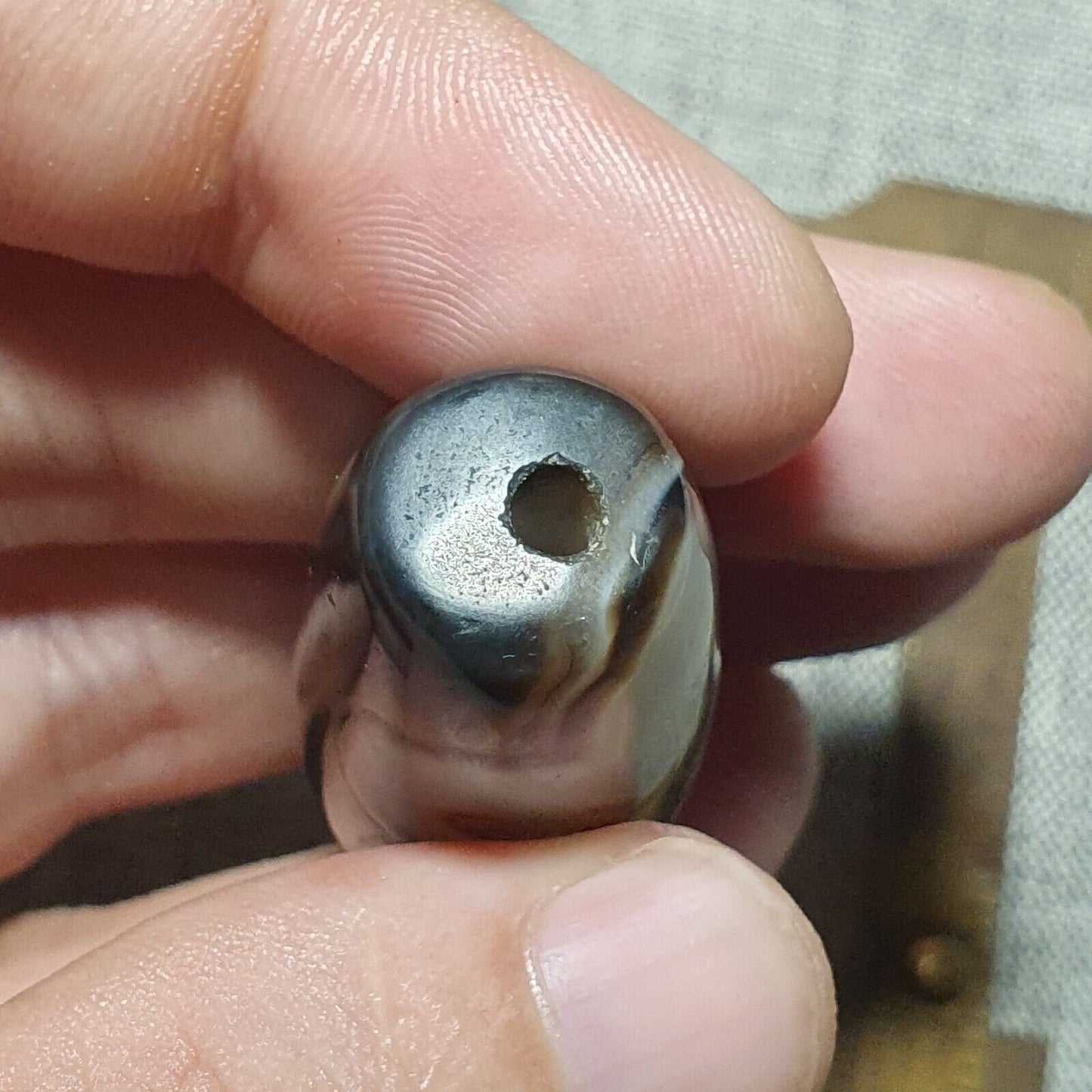 YM 112 強大的中東靈性瑪瑙珠稀有圖案也門珠