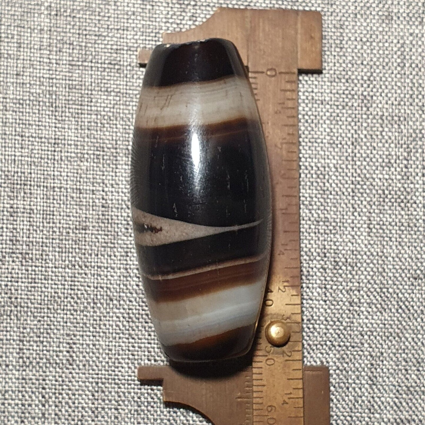 YM 109 Kraftvolle nahöstliche spiritistische Achatperle mit natürlichen Augen, jemenitische Perle