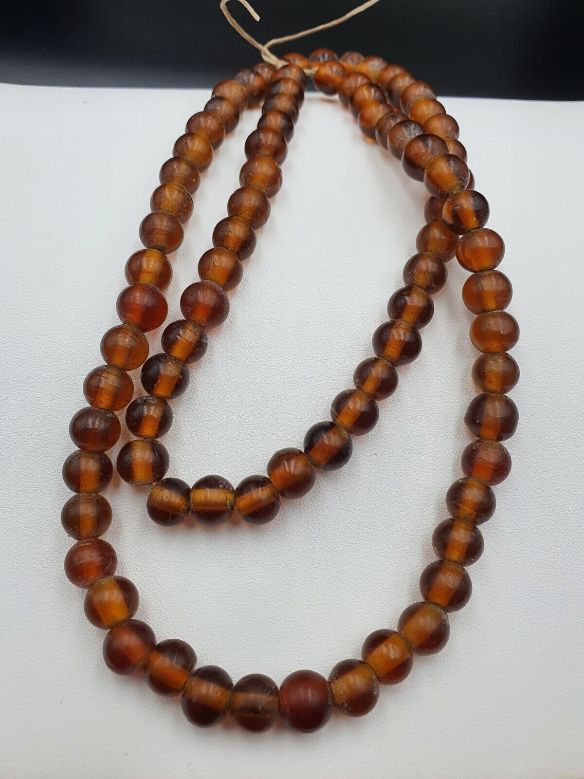 Vintage glass beads BROWN fancy trade Beads 9.5MM Strand