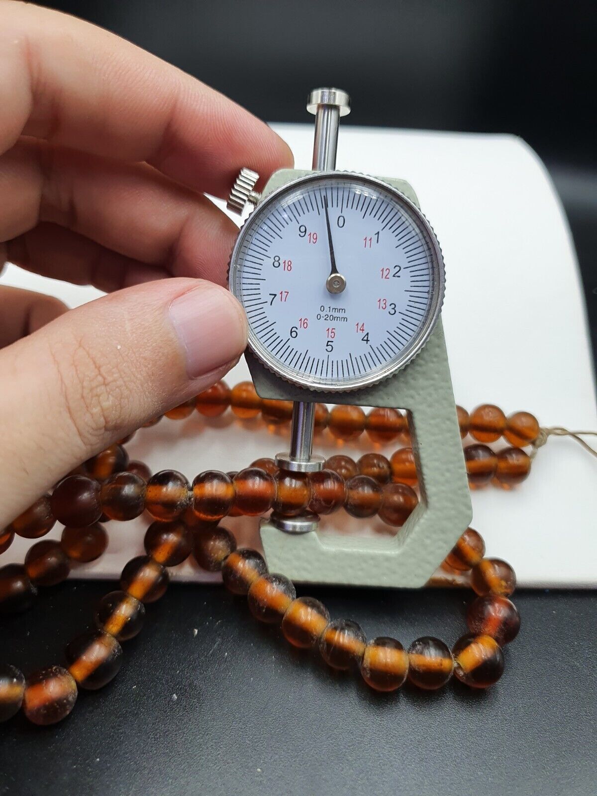 Vintage glass beads BROWN fancy trade Beads 9.5MM Strand