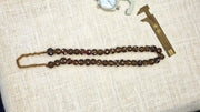 East Oasis Vintage African Skunk Trade Bead Necklace in Venetian Brown Glass