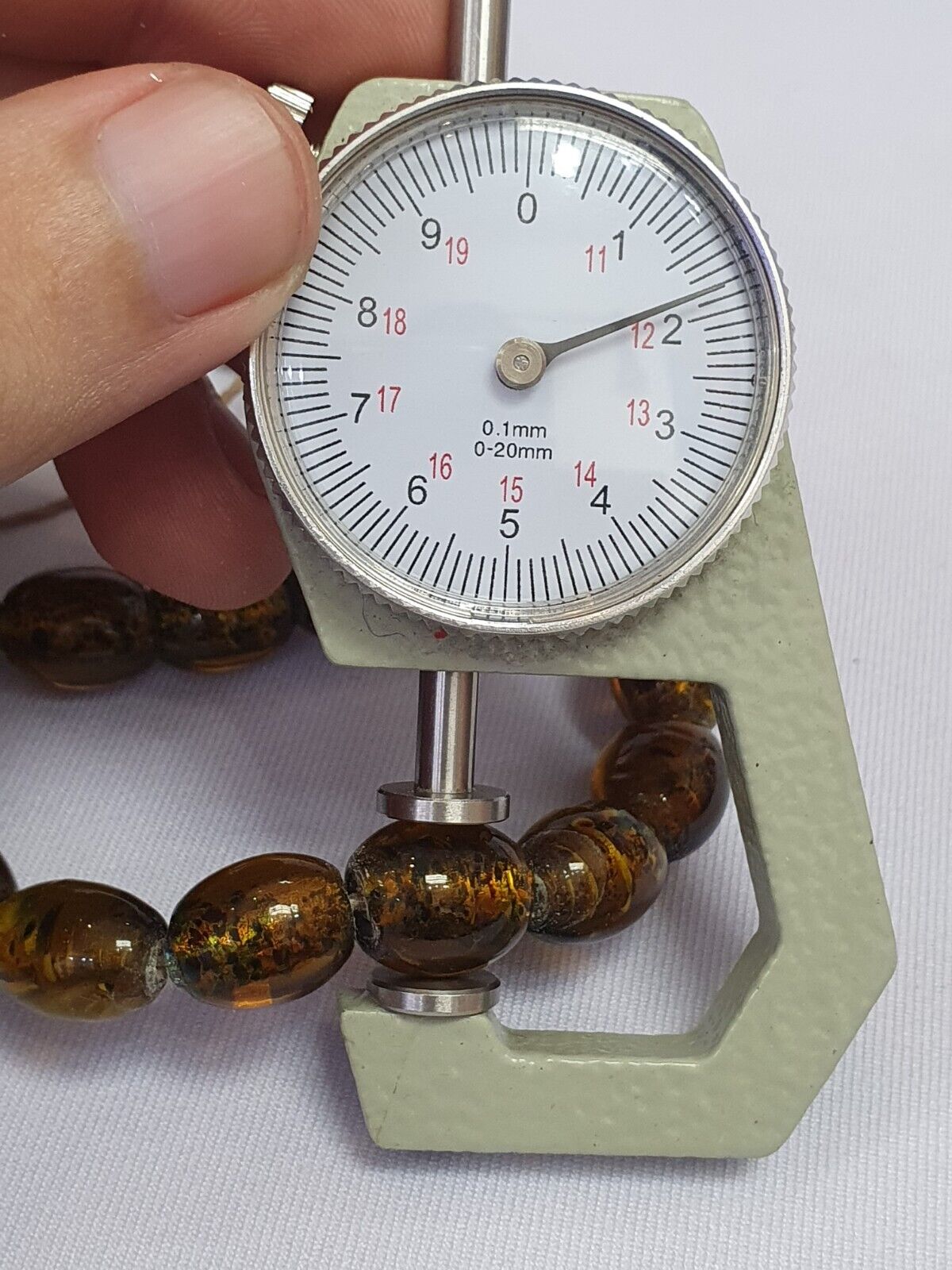 Vintage  glass beads AMBER Yellows fancy trade Beads 12x14MM long STRAND