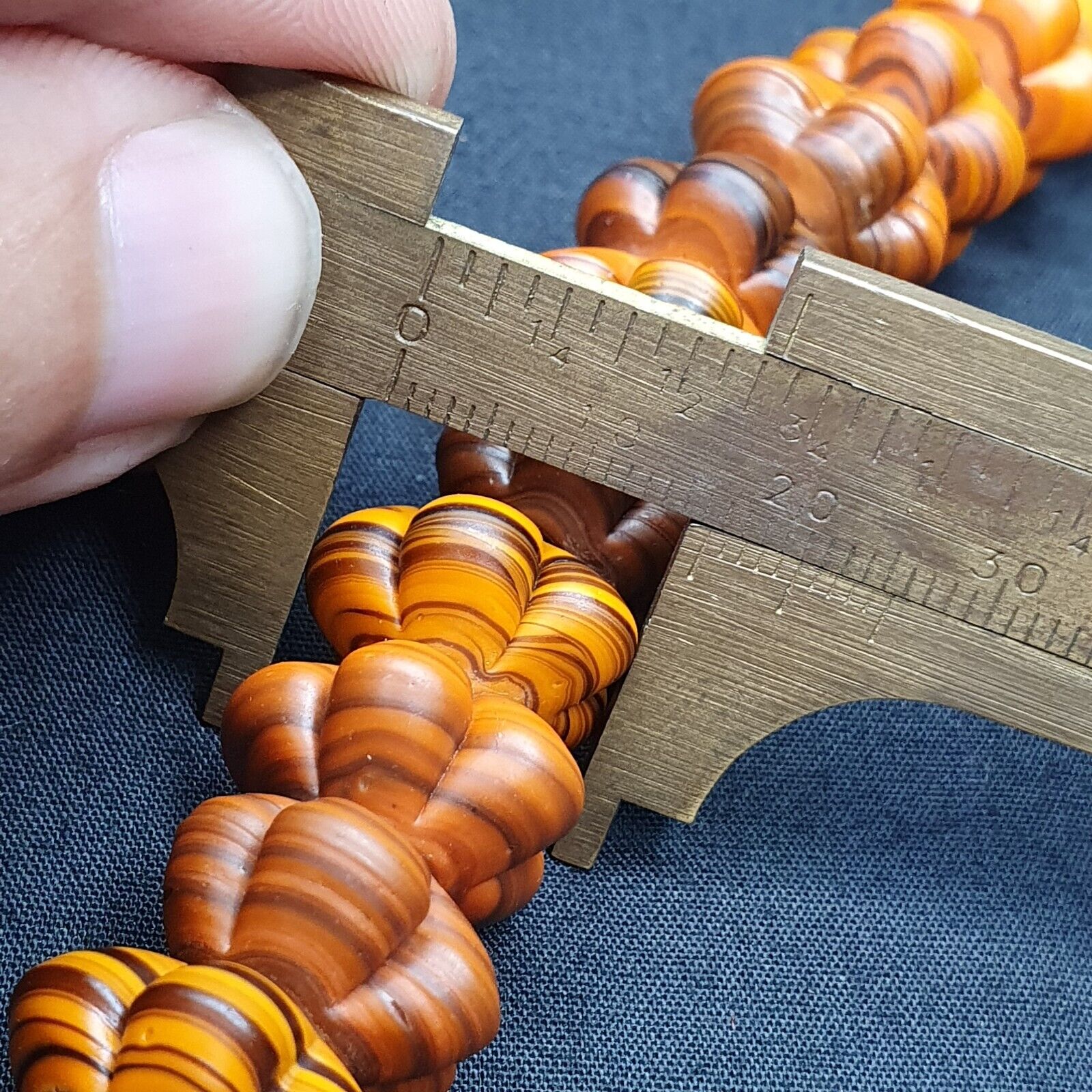 Vintage Handmade unique Shape Lamp work Beads-"Flower" 16mm Full Long Strand