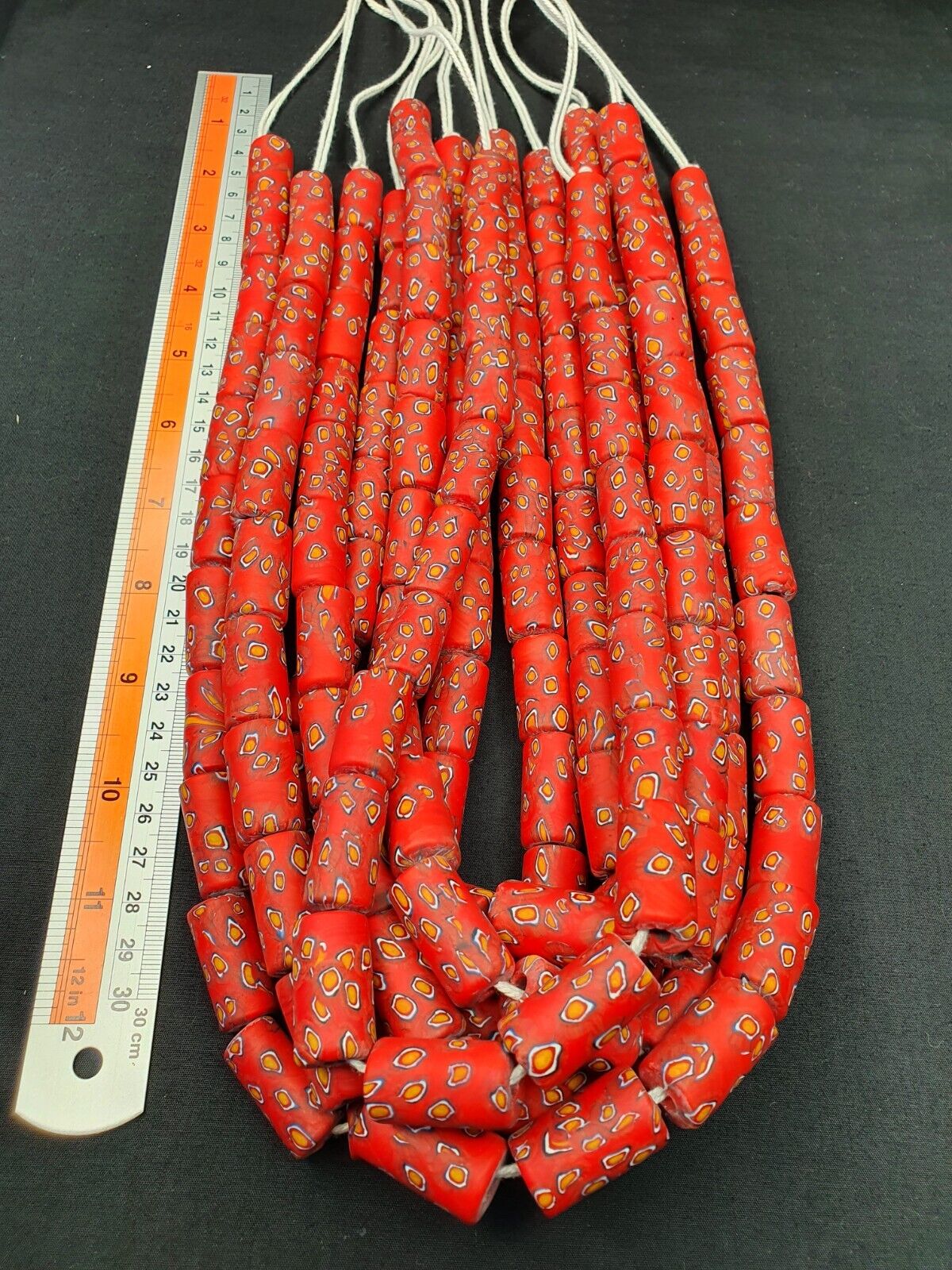 復古貿易紅色玻璃眼珠串珠項鍊