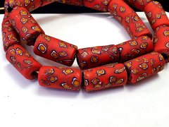 Vintage Trade Red GLASS eye Beads Beaded Necklace