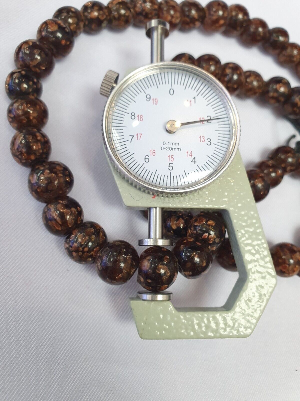 Vintage glass beads aventurine BROWN fancy trade Beads 12MM