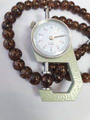 East Oasis Vintage Aventurine Brown Fancy Glass Trade Beads, 12mm Strand