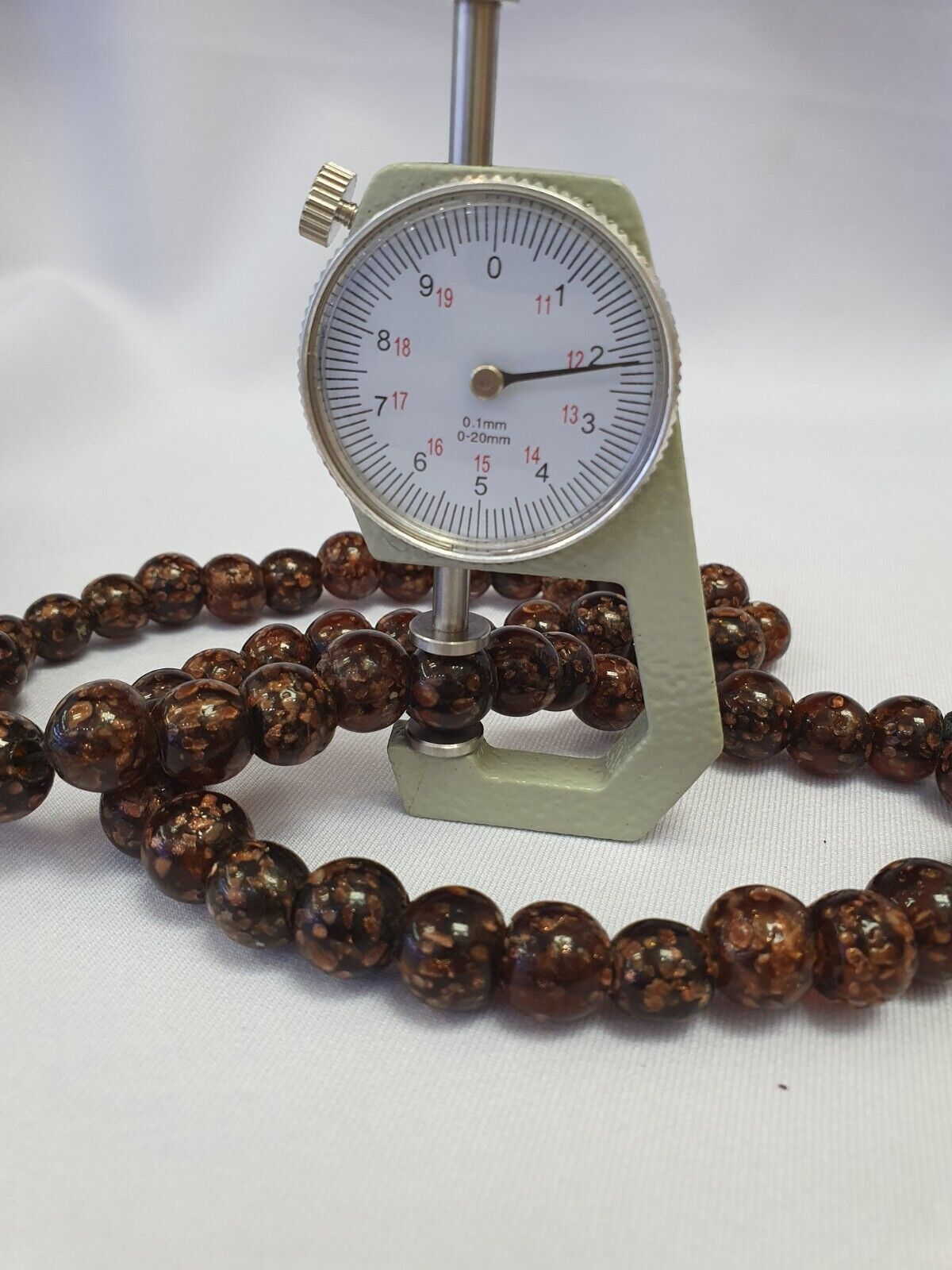 Vintage glass beads aventurine BROWN fancy trade Beads 12MM
