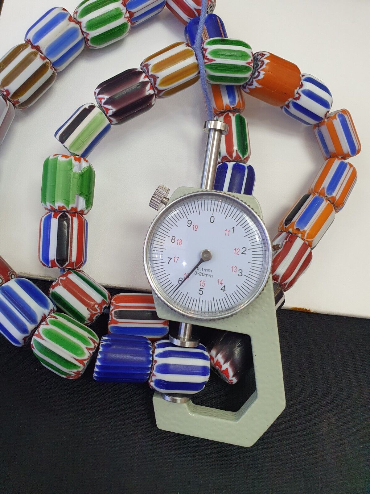 Vintage Venetian Trade beads African Glass Chevron Beads Long Strand 35 BEADS