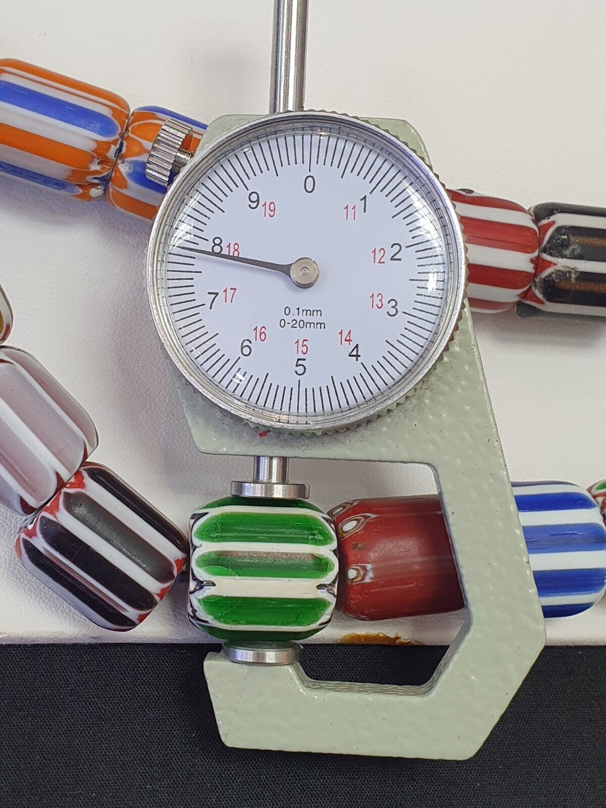 Vintage Venetian Trade beads African Glass Chevron Beads Long Strand 35 BEADS