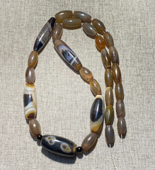 Antique African Himalayan banded Agate bead unique Necklace