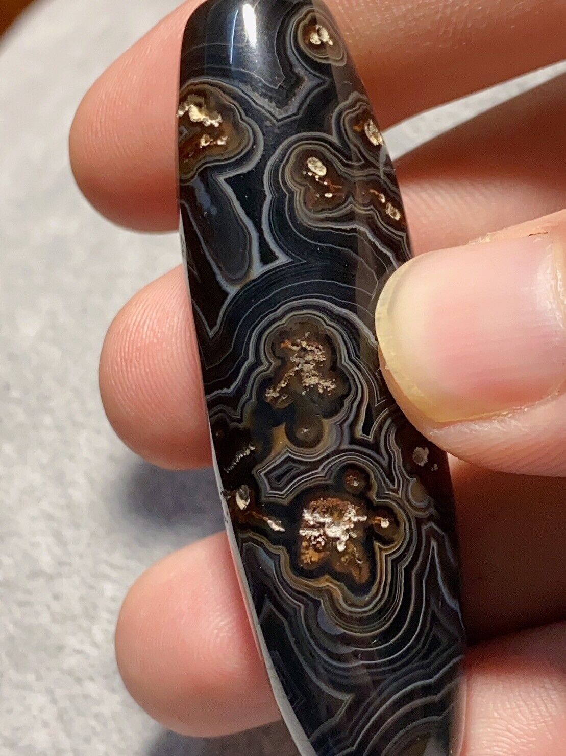 Midle eastern Agate old Antique Yemeni Agate Soleimani Bead SL0214