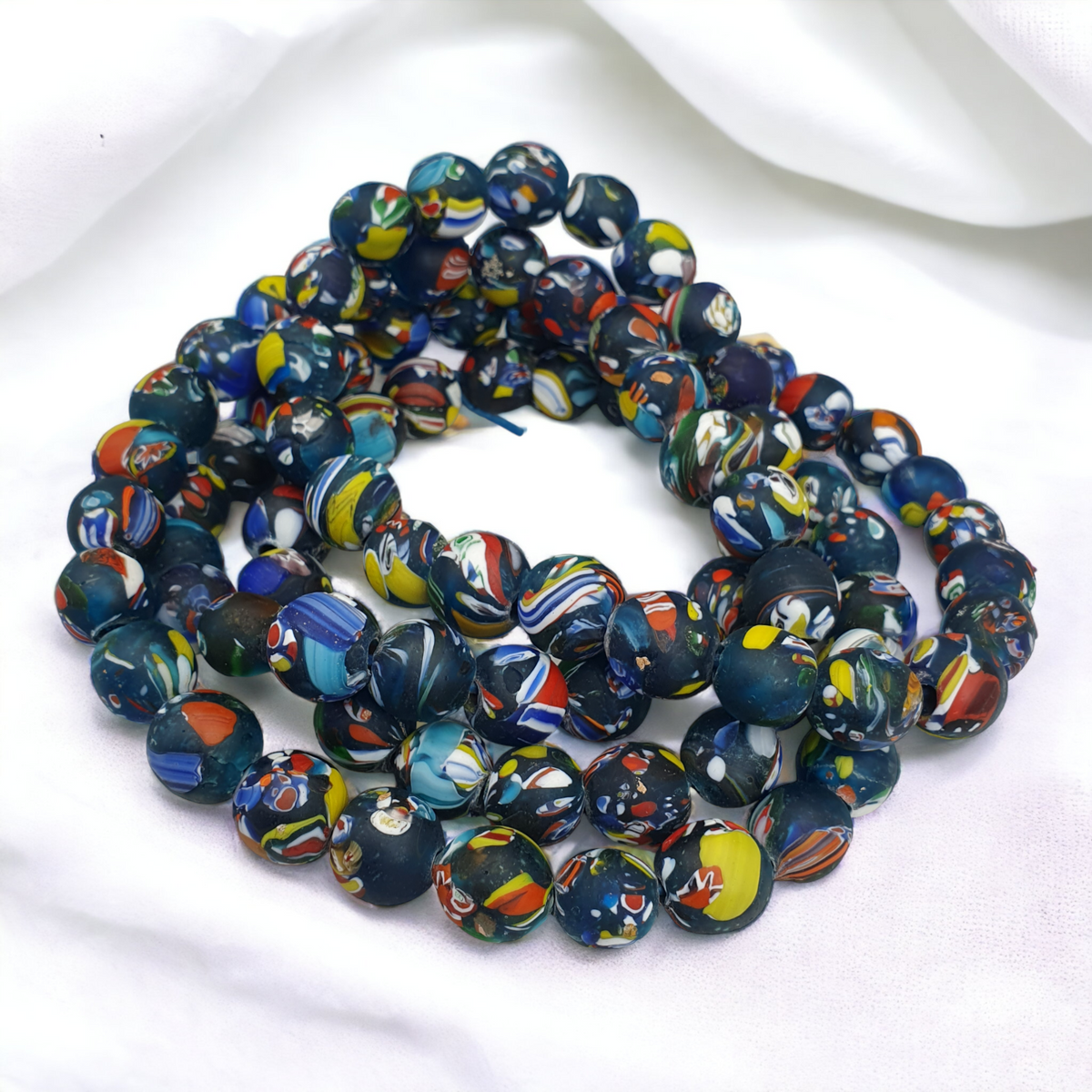 Beautiful Vintage Glass beads trade Beads Beaded Necklace 14mm