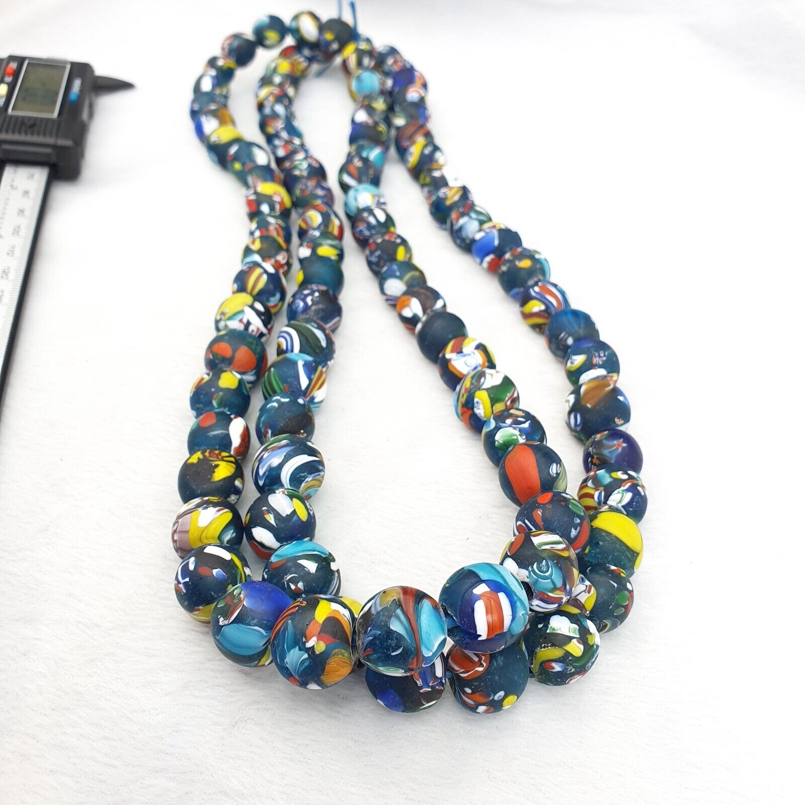 Beautiful Vintage Glass beads trade Beads Beaded Necklace 14mm